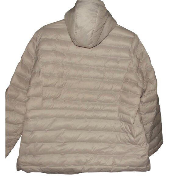 Time and Tru Puffer Jacket Womens 1X 16W 18W Solid Light Pink Zip Coat rem.hood - Picture 3 of 15